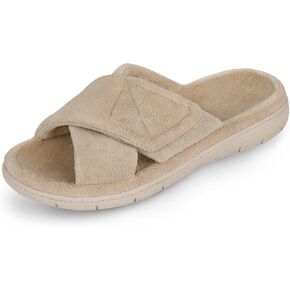 Women's Open-toe Slippers with Arch Support and Adjustable Strap, Summer House Shoes for Women Indoor/Outdoor