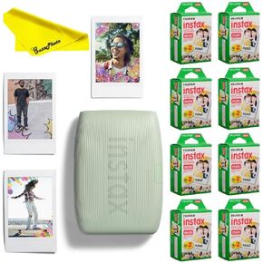 Fujifilm INSTAX Mini Link 3 Smartphone Printer with INSTAX Mini Instant Film and BuzzPhoto Microfiber Cleaning Cloth (20 Sheets Pack, Rose Pink)