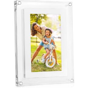 Acrylic Digital Picture Frame, 4GB Memory, 1200mAh Built-in Battery Digital Photo Frame Supporting 1920 * 1080 Resolution, Video Frame Perfect for Home Decor,Gift, Valentine's Day (7 Inch)