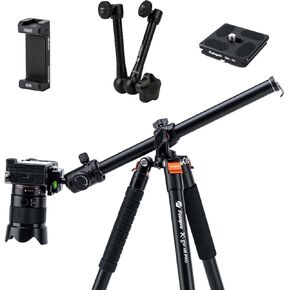 Fotopro Horizontal Tripod Bundle with Magic Arm Phone Clip Quick Release Plate