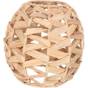 Rustic Style Grass Woven Lamp Cover Ceiling Light Shade Decorative Pendant Lamp Simple Design No Burr Safe Material