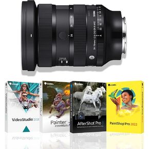 Sigma 24-70MM F2.8 DG DN II Art Lens, Sony E Mount and Corel Software Bundle of 4 Softwares OEM Photo, Video, and Art Software Suite (2 Items)