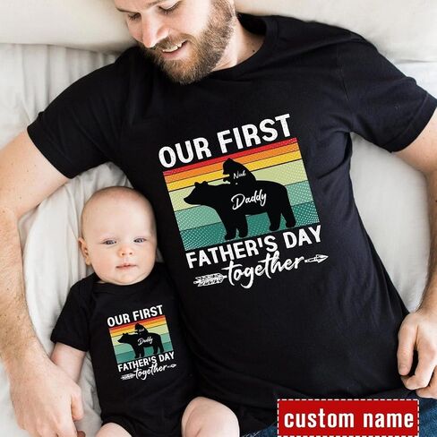 Personalized Our First Father's Day Matching Shirts, Dad and Baby Matching Outfits, Dad and Son Matching Shirts in Saudi Arabia