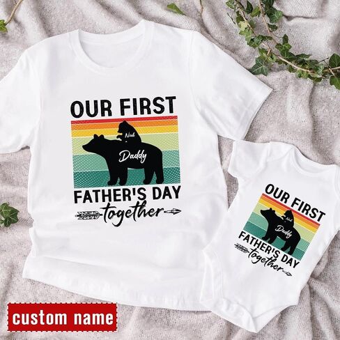 Personalized Our First Father's Day Matching Shirts, Dad and Baby Matching Outfits, Dad and Son Matching Shirts in Saudi Arabia