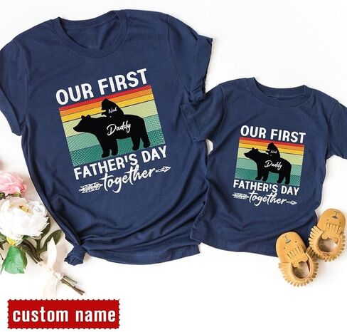 Personalized Our First Father's Day Matching Shirts, Dad and Baby Matching Outfits, Dad and Son Matching Shirts in Saudi Arabia