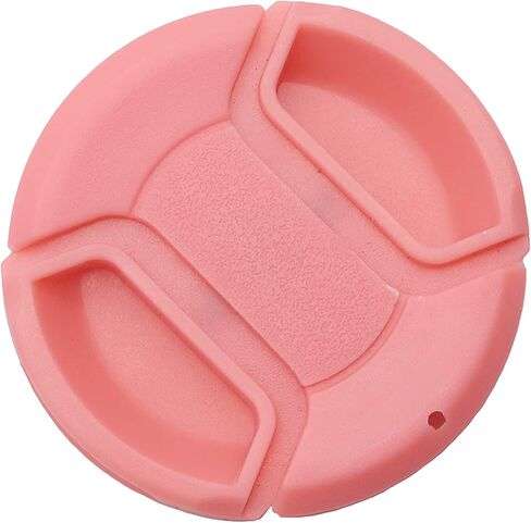 3 Pack 37/40.5/43/46/49/52/55/58/62/67/72/77/82/86mm Center Pinch Lens Cap Cover +Anti Loss Rope Red Blue Yellow White Pink Green Front Lens Cap Compatible with 49mm Cameras (Pink,49mm) in Saudi Arabia