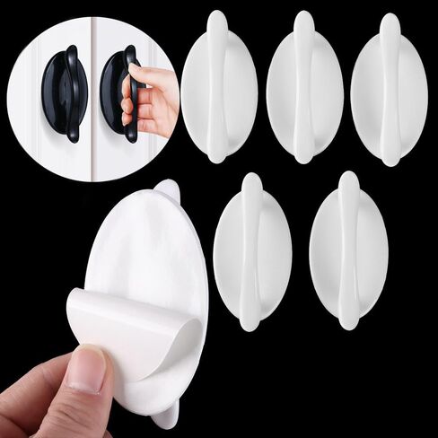 Cupboard Handles,Aluminum Alloy Kitchen Cabinet Door Handle,Self-Adhesive Wardrobe Pulls Handle Paste Door Handles Window Cabinet Drawer Knob Furniture Hardware,(1PCS White) in Saudi Arabia