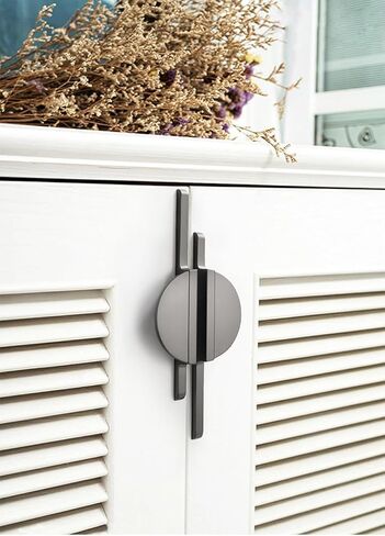 Cupboard Handles,Aluminum Alloy Kitchen Cabinet Door Handle,1pcs Dressers Gold Round Cabinet Door Brass Handles Drawer Pull Knob 288mm Kitchen Closet Cupboard Furniture Handles Hardware,(Dark Grey L x in Saudi Arabia