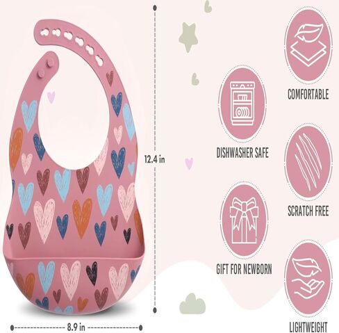 BPA-Free Silicone Baby Bibs with Travel Case, Toddlers Boys/Girls, Large Pocket, Adjustable, Toddlers 6-48 Months in Saudi Arabia