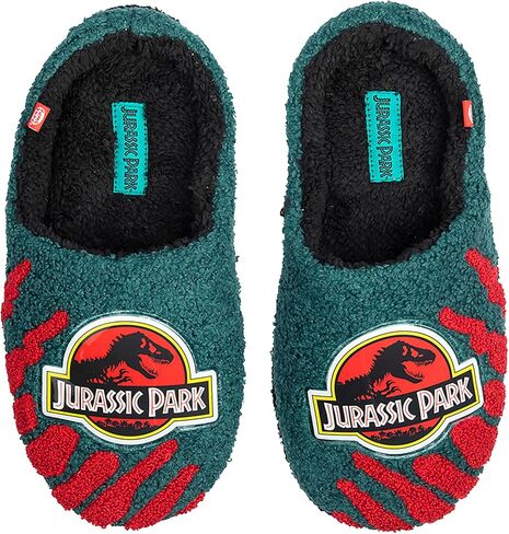 Bioworld Jurassic Park Logo Blue Fuzzy Slippers in Saudi Arabia