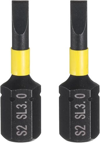 Harfington 2pcs SL3 مفك البراغي البراغي 1/4 "Hex Shank 25mm/1" طول رأس مسطح مغناطيسي S2 S2 STELL SCREAD BET INDUSTRIAL STREEN in Saudi Arabia