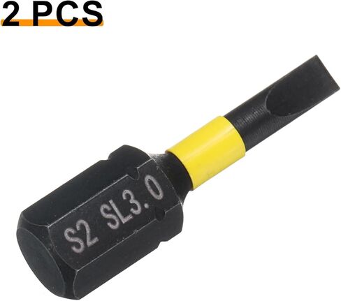 Harfington 2pcs SL3 مفك البراغي البراغي 1/4 "Hex Shank 25mm/1" طول رأس مسطح مغناطيسي S2 S2 STELL SCREAD BET INDUSTRIAL STREEN in Saudi Arabia