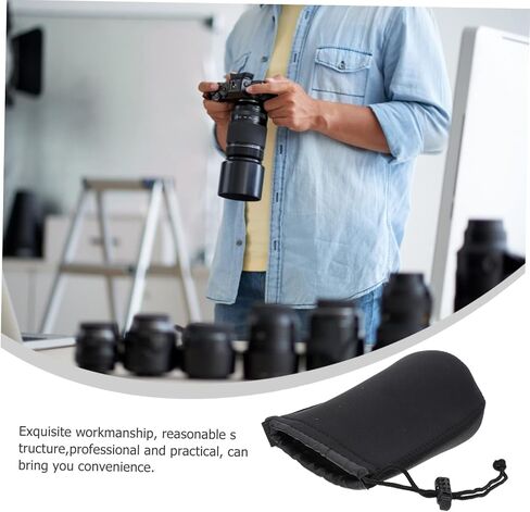 2PCS Camera Lens Lens Bagous Neoprene Carmsring Bage لحجم تخزين الكاميرا بقطر 11 سم 9 سم قطره in Kuwait