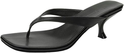 Women's Kitten Heels Sandals Square Open Toe Flip Flop Heels Slip Summer Dressy Wedding Pumps Heeled Sandals in Kuwait