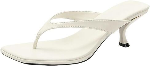 Women's Kitten Heels Sandals Square Open Toe Flip Flop Heels Slip Summer Dressy Wedding Pumps Heeled Sandals in Kuwait