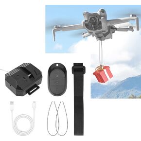 Universal Drone Payload Dropper for DJI FLIP/AIR 3S/Mavic 3 Pro – 500g Capacity Aerial Delivery Launcher, Remote Control Release, Type-C Charging, Easy Mount for Gifts & Supplies