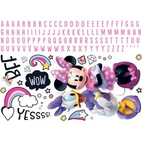 RoomMates RMK2008GM Disney Minnie Mouse Bow-tique Giant Peel and Stick Wall Decal