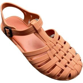 Mexican Sandals Jelly Huaraches for Women Wide Width Dressy Water Sandals No Slip Low Heel Round Toe Loafers Slingback Slip On Shower Shoes Waterproof Casual Comfort Walking Slides Summer Beach Party