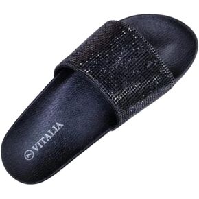 7K Women Slide Sandals, Soft Band with Jewelry