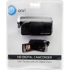 ONN HD Camcorder Video Camera مع شاشة 1.44 بوصة ، 2x Zoom Digital ، 720p HD (حتى 1280 × 720 دقة). يتضمن برنامج تحرير الفيديو. يسجل الفيديو إلى ذاكرة SD. نموذج ONA17CA010.