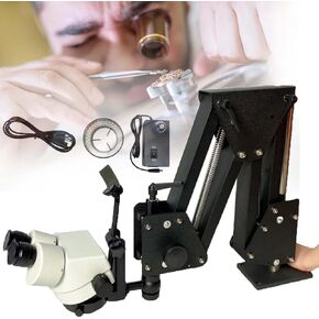 Micro Inlaid Mirror 7x-45x Magnification,Jewelry Microscope,Micro Inlaid Mirror Wf10x Eyepieces,Micro-Setting Microscope Spring Bracket (77mm)