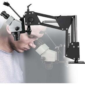 Jewelry Inlaid Microscope,7x-45x Super Clear Microscope Magnifier,Multi-Directional Microscope,Stereo Microscope for Jewelry Diamond Setting (77mm)