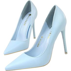 Women's Classic 10.5cm Sexy Stiletto Pumps Slip On Candy Color Pointed Toe Office Shoes High Heels