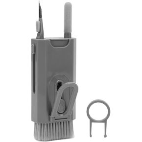 8 in 1 Universal Phone Tablet Camera Keyboard Headset Cleaner Kit with Detachable Hook and Desktop Stand (Black)