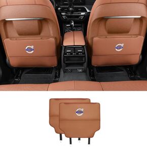 Custom 2PCS Car Kick Mats Back Seat Protector for Volvo XC40 2018-2023, Automotive Leather Back Seat Protector with Storage Bag, Interior Car Accessories,A-Black