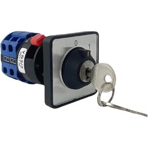 YMW26 LW26-20YS3/2S Single Hole with Key Selector Two Poles 2 Positions 0-1 Off-ON Power Supply 20A Rotary Cam Switch(01)