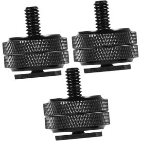 HOMSFOU 3pcs Tripod Screw Adapter Dual Layer Hot Shoe Mount for Camera Rig Compatible Led Light Microphone and Monitor for Photography Setup