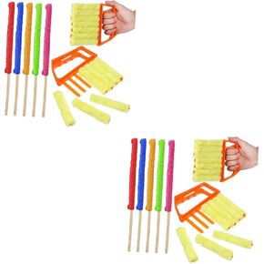 1set Microfiber Duster Sticks with Handheld Blind Cleaner Tool for Hard Reach Corners and Blinds Comfortable Grip Design for Easy Cleaning