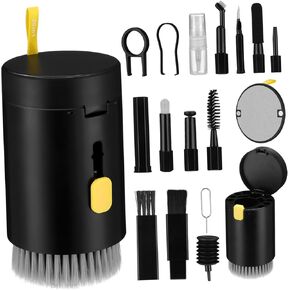 1 Set Electronic Device Cleaning Kit Integrated Design for Keyboard Earphone Camera Lens Gentle Detail Cleaning Tools for Safe Use All Devices Easy to Carry and Store
