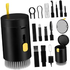 Angoily 20-Piece Device Cleaning Kit Black Laptop Keyboard Camera Lens Earphone Electronics Cleaning Set