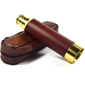 Ultra Hd, Telescope 25x30 Vintage Monocular Telescope Vintage Style Large Eyepiece Astronomical Teles Spyglass with Leather Bag Packed Double The Comfort