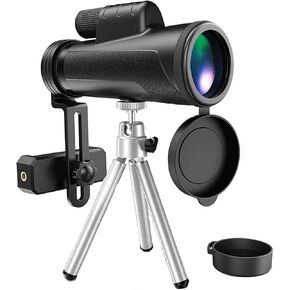 Ultra Hd, Portable IPX7 Waterproof Monocular with BAK4 Prism Lens Monocular with Smartphone Adapter and Tripod Binoculars for Adults Bird Watching,for Indoor/Outdoor,12x50 Monocular Telescope
