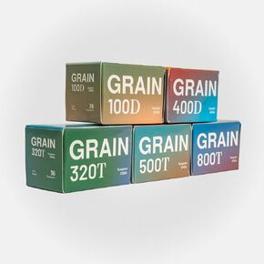 Grain Color Film Collection 5 Pack Portraits, Party, Family, Landscapes, Street, Fashion, Fine Art, Sports, Documentary 36 Exposure ISO 100D, 320T, 400D, 500T, 800T C-41