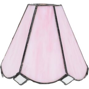 Artibetter E27 Light Cover Sturdy Pink Stained Glass Lampshade Accessory for Home Decor