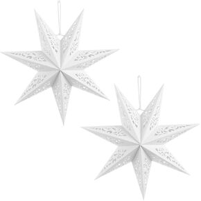 Gadpiparty 2pcs Hollow Star Paper Lanterns Delicate Hanging Lampshade for Birthday and Wedding Decorations Effortless Assembly Romantic Ambiance Sturdy and Reusable Design