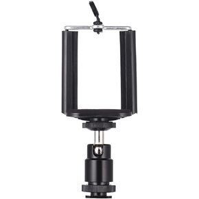 Phone Holder Adjustable Phone Holder Clip + Mini Ball Head with 1/4 Inch Screw Mounts for ILDC Mini DV Monitor Video Light Tripod for Phone 5.5-8.5cm Width Smartphone
