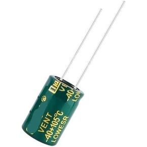 500 ~ 1000pcs ارتفاع التردد المنخفض المكثف الألمنيوم 10V 16V 25V 35V 50V 1UF