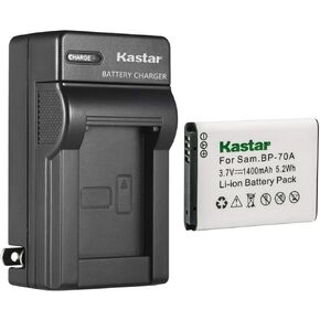 Kastar BP-70A AC Wall Battery Charger Replacement for Samsung ES78, ES80, ES81, ES90, ES91, ES95, ES96, ES99, MV800, PL100, PL101, PL120, PL121, PL170, PL171, PL20, PL200, PL201 Camera