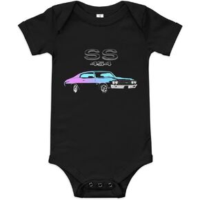 1970 Chevy Chevelle 454 SS LS6 Miami Nights Edition Muscle Car Owner Baby Onesie Short Sleeve one Piece
