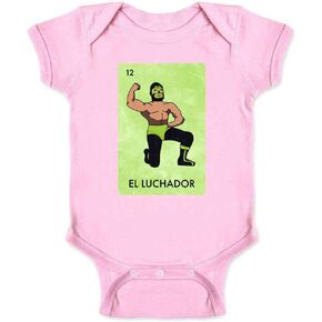 Pop Threads El Luchador Mexican Lottery Parody Mask Wrestler Baby Toddler Kids Girl Boy T-Shirt