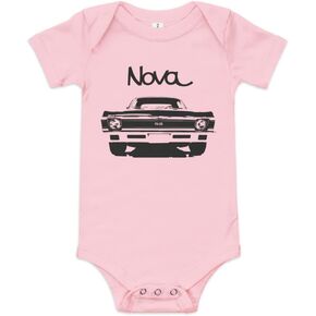 1972 Chevy Nova American Muscle Classic car Drag Racing Hot Rod SS Baby Onesie Short Sleeve one Piece