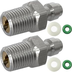 8mm Quick-Disconnect Plug Adapter, Stainless Steel 1/8" NPT Male Thread PCP Paintball Charging Fittings with Sealing O-Ring