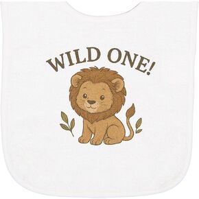 inktastic Wild 1 Lion Cute Kids Animal Baby Terry Cloth Bib