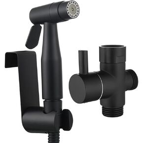 HandheldSprayer Stainless Steel Cloth Diaper Sprayer BlackSprayer for Toilet Set with T-Connector for Toilet Bathroom