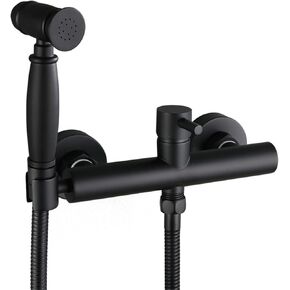 Sprayer Brass Black Portable HandheldSprayer for Toilet Baby Cloth Diaper Sprayer for Hot and Cold Water PortableFaucet withHose for Feminine Wash,B(A)