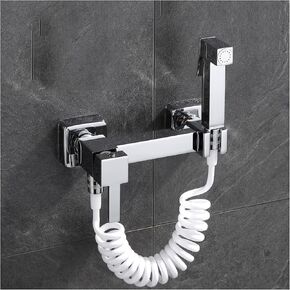 HandheldSprayer Brass Cloth Diaper Sprayer Hot and Cold WaterSprayer for Toilet Chrome HandheldSprayer for Toilet Spray Attachment with Hose for Feminine Wash,Chrome a(Chrome B)